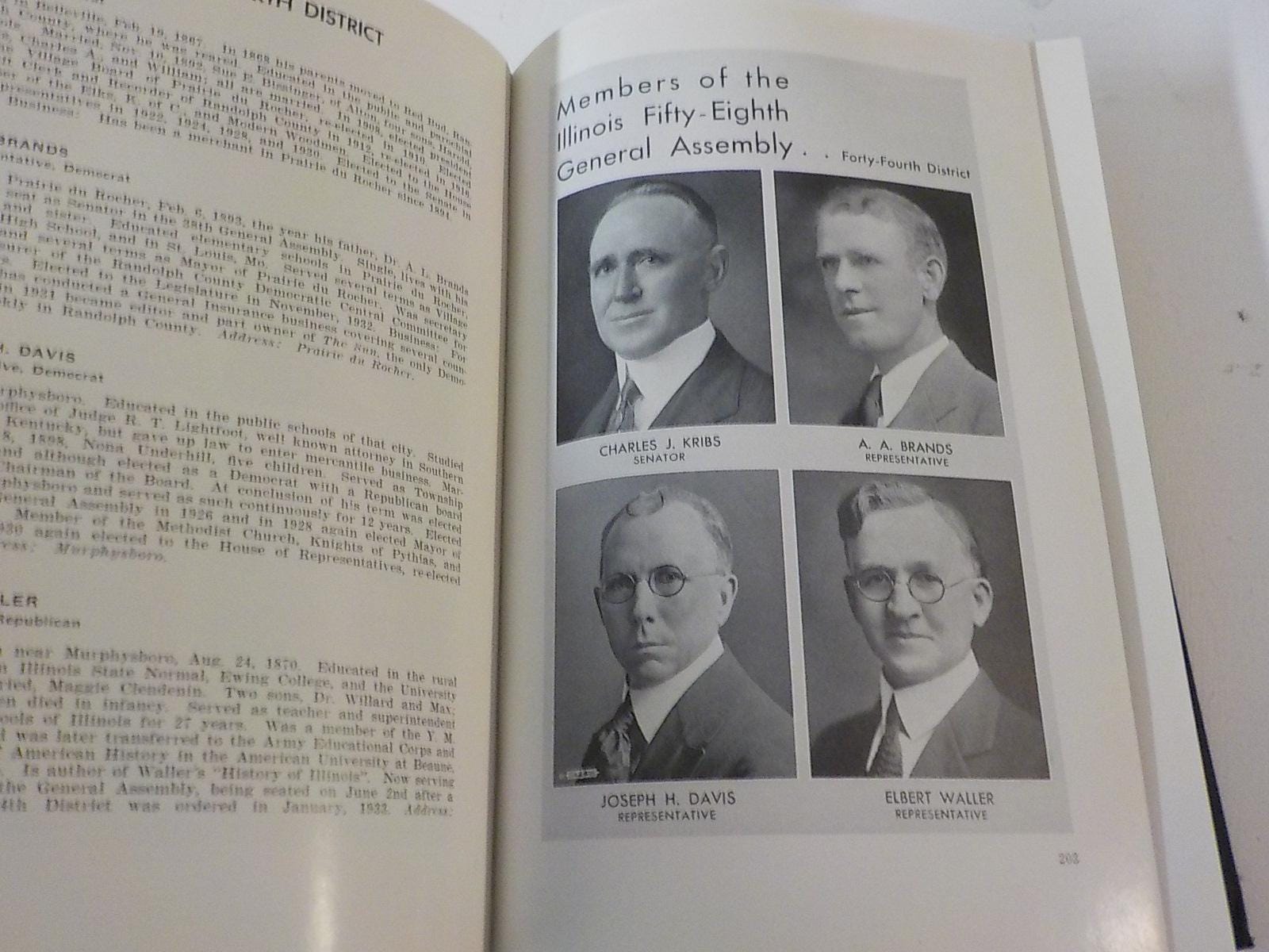 Illinois Blue Book 1933–1934 — Signed by the Author, Lot B 141