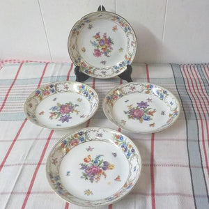 Dresden Style "Royal" Bavaria Germany Soup Bowls 7.5" — Set of 4
