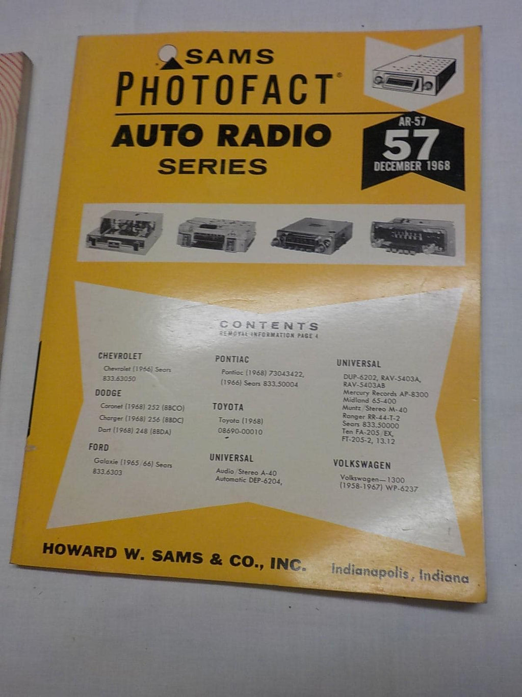 Sams Photofact Auto Radio Series Service Repair and Band Radio Manual b 104