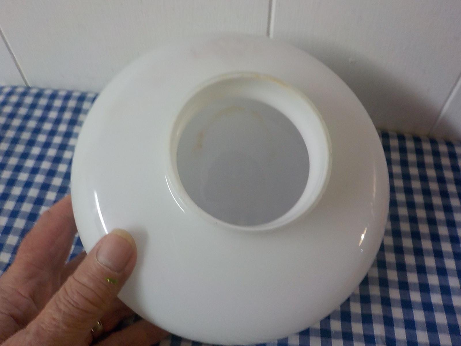 Vintage White Round Glass Lamp Ceiling Light Fixture Shade 3" filter item 930