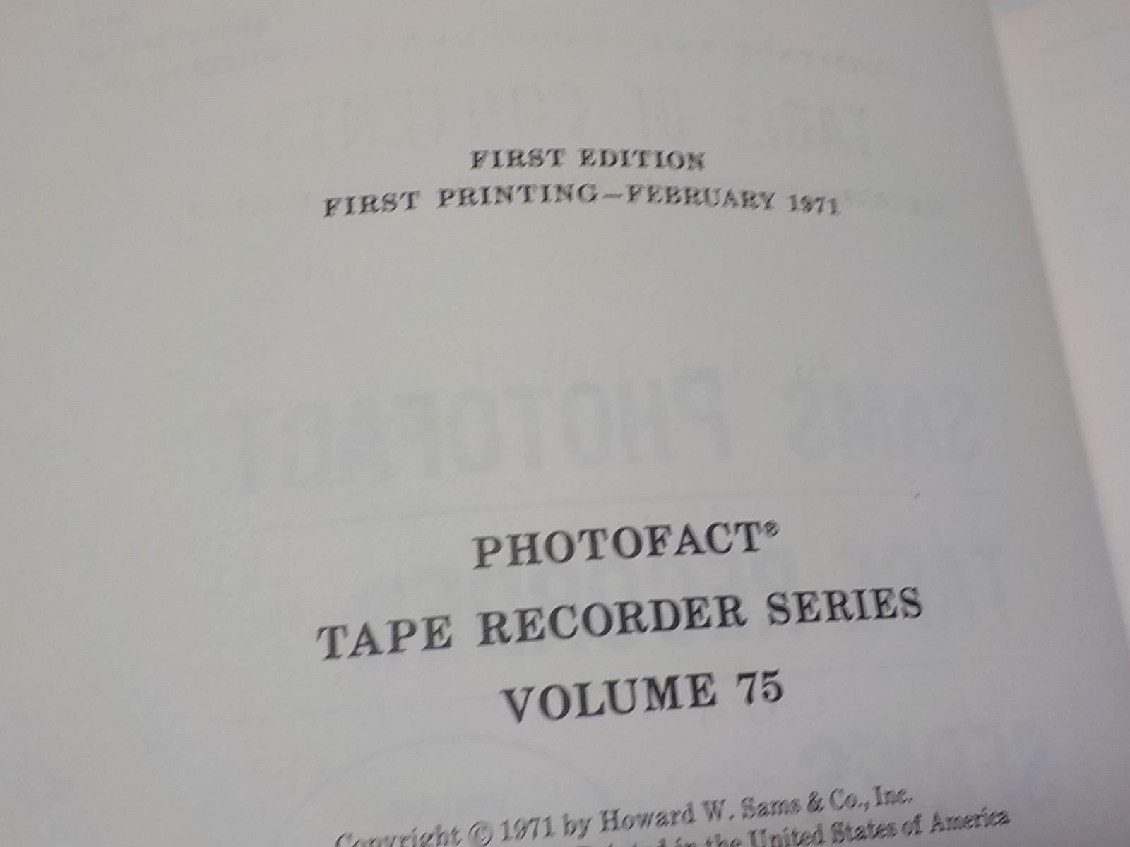 Sams Photofact Tape Recorder Series Service Repair Manual Schematic # 80 and 75 b102